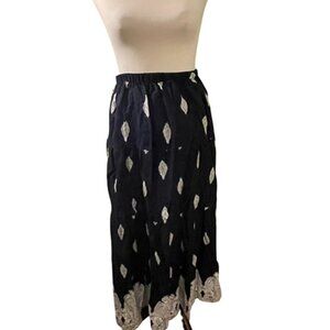 Black cotton maxi skirt M